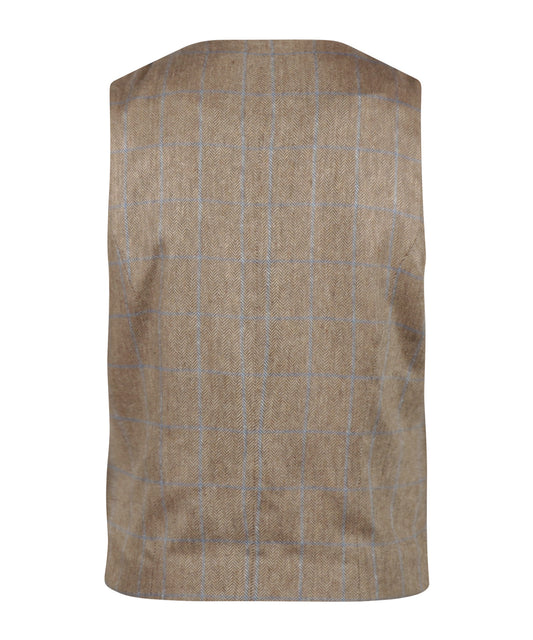 Gilet Zijde Dames | Bruin herringbone