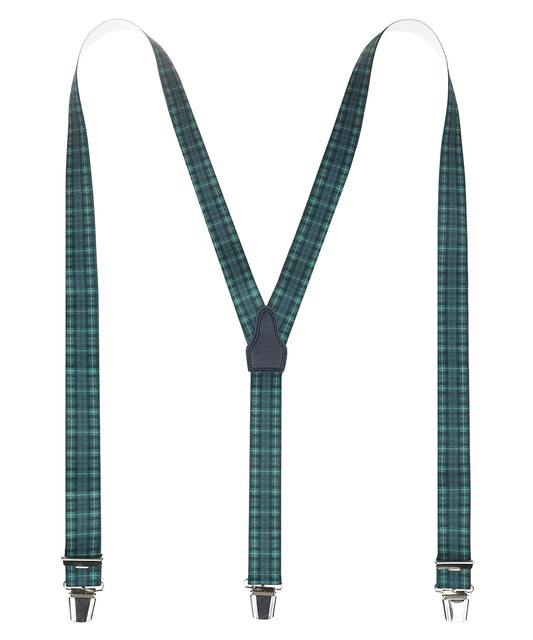 Bretels Clips 90 Years | Groen Tartan