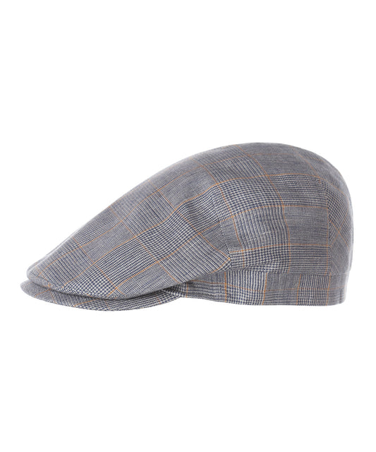 Cap Klassiek Linnen | Blauw Grijs Ruit