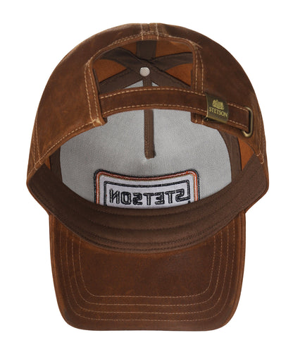Trucker cap Cotton Linnen Stripe | Brown/Olive stripe