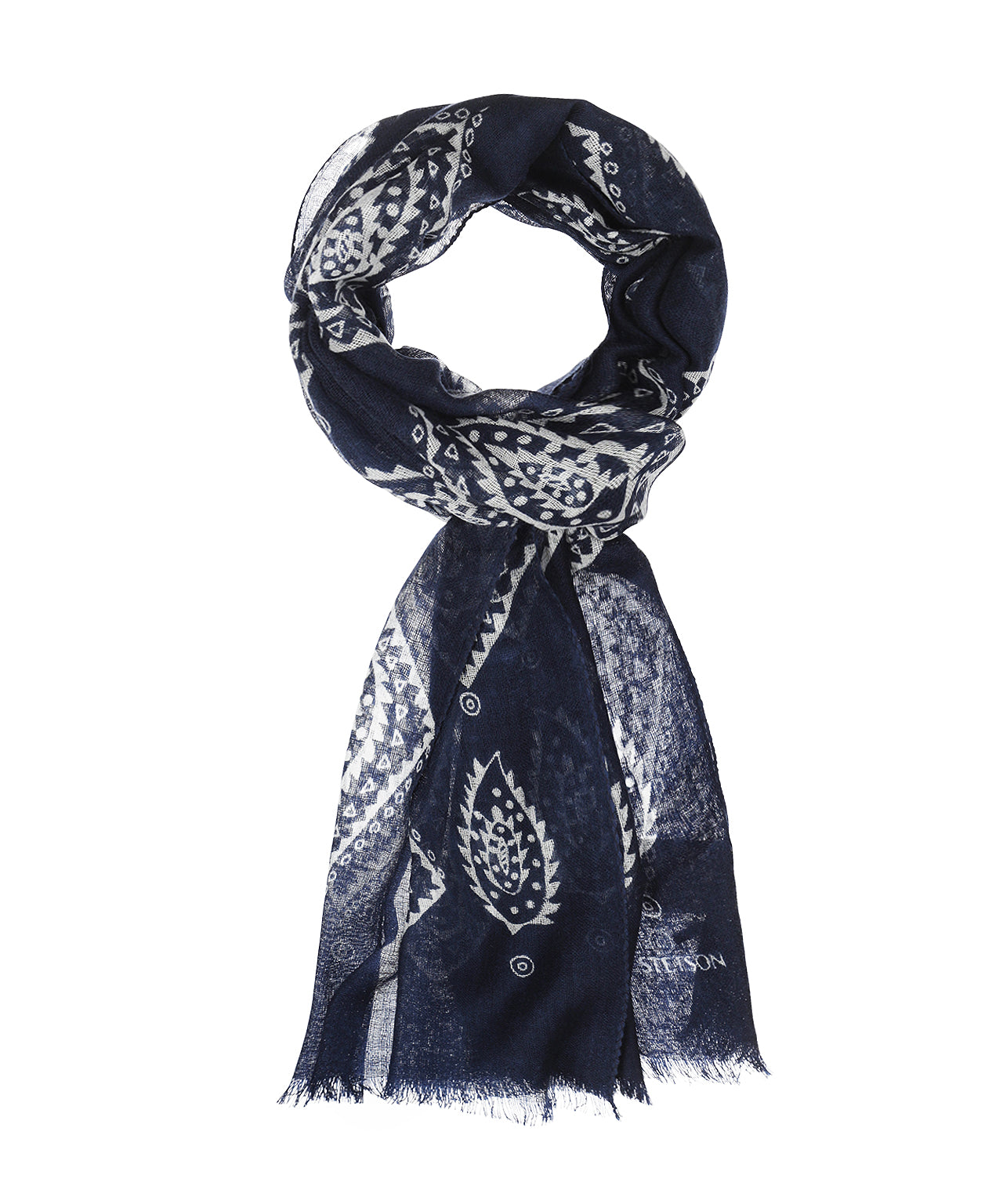 Scarf Summer Abstract Paisley | Navy design