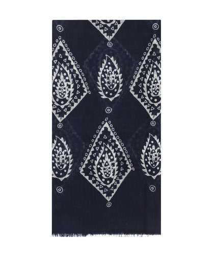 Scarf Summer Abstract Paisley | Navy design