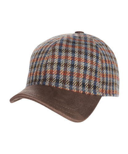 Baseball cap 100% Wol | Donkerbruin Ruit Melange