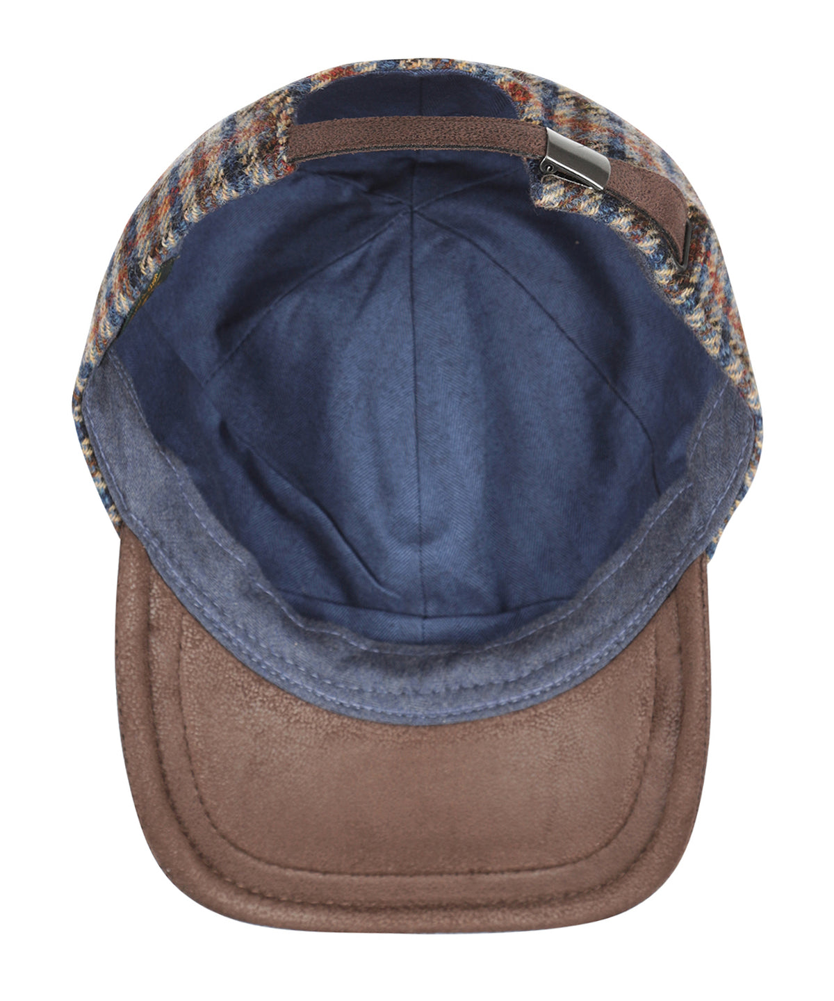 Baseball cap 100% Wol | Donkerbruin Ruit Melange