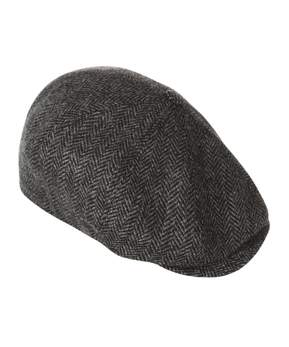 Ballon Cap Tweed | Donkergrijs Visgraat