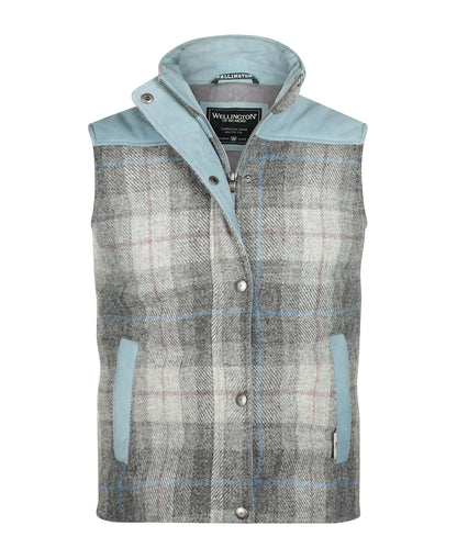 Vest Lisa | Grijs Ruit IJsblauw