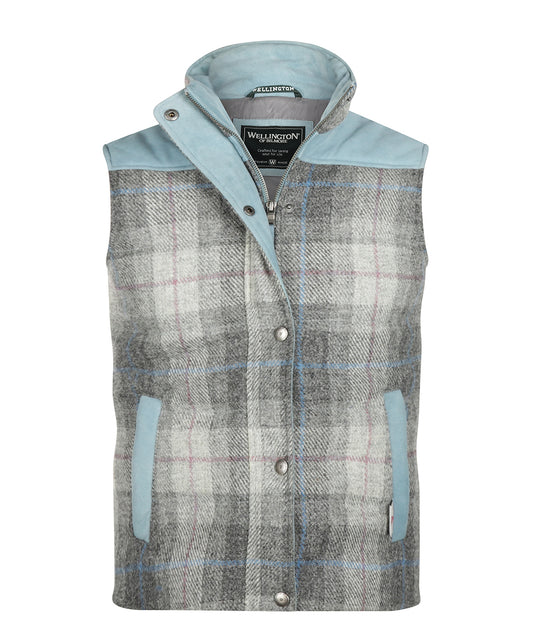 Bodywarmer Lisa | Grijs Ruit IJsblauw