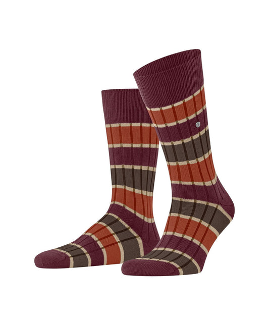 Sokken Beaming | Bordeaux Bruin Oranje streep