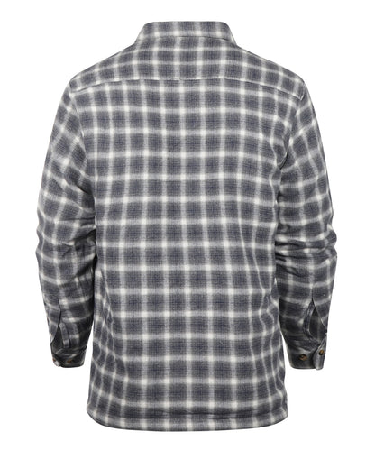 Flannel Fleece Lined Shirt | Navy Beige Plaid