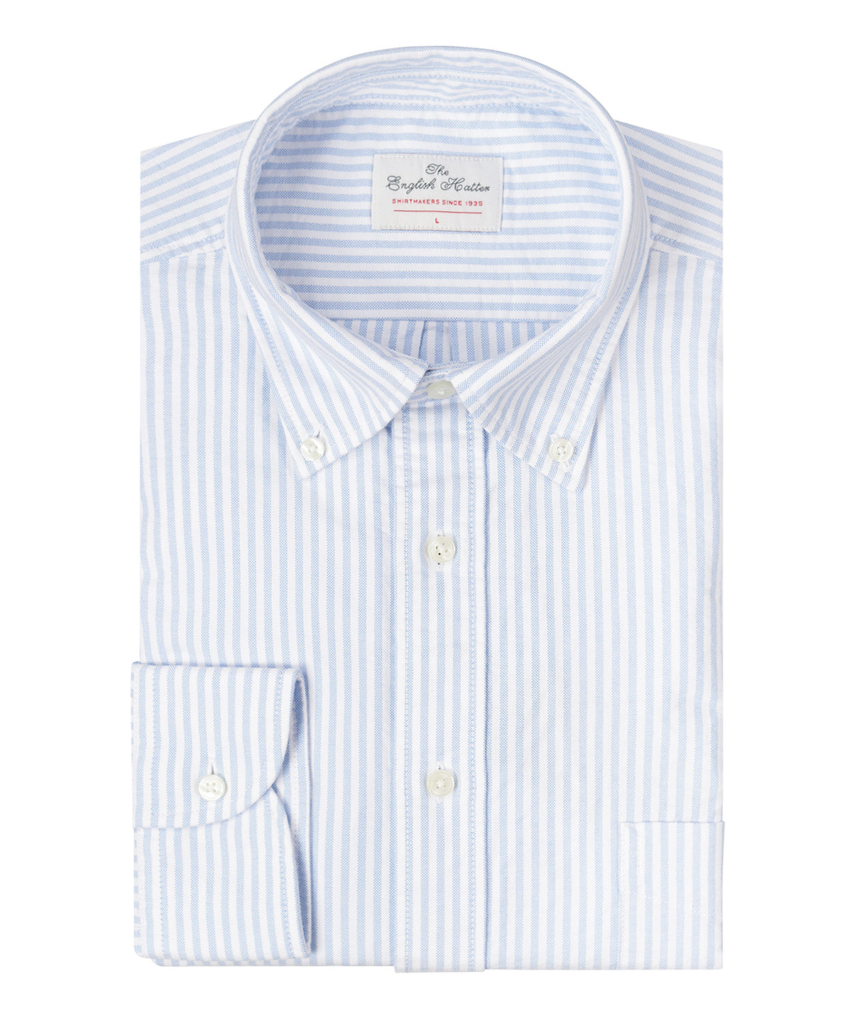 Oxford Shirt Button Down | Lichtblauw Wit Gestreept