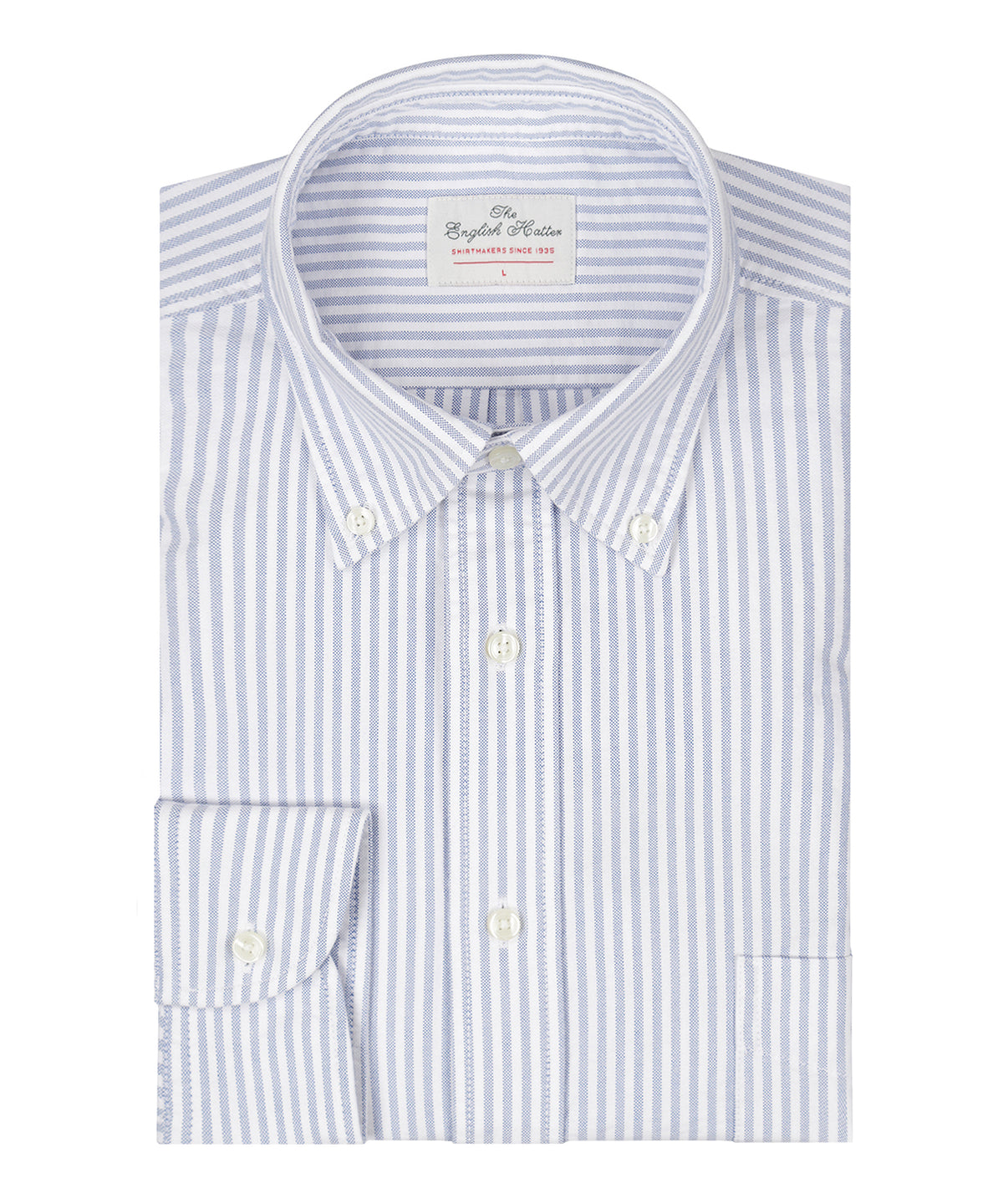 Oxford Shirt Button Down | Donkerblauw Wit Gestreept