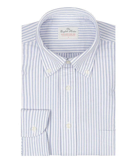 Oxford Shirt Button Down | Donkerblauw Wit Gestreept