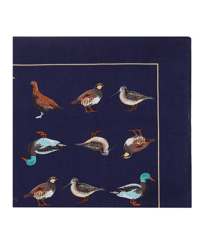 Taschentuch mit Vogelmotiv | Marineblau