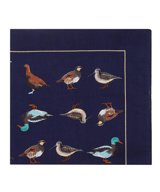 Zakdoek Birds | Navy