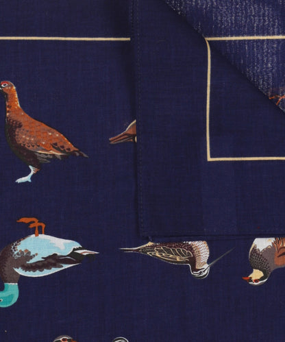 Taschentuch mit Vogelmotiv | Marineblau