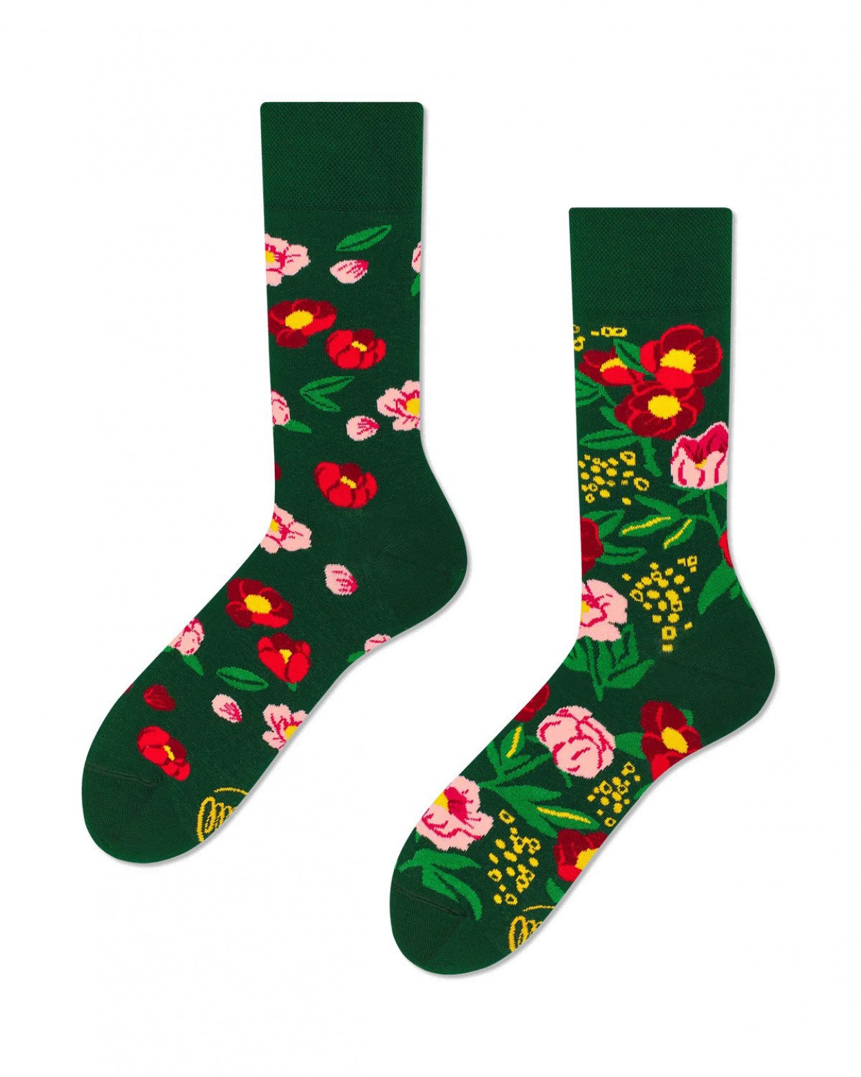 Sokken Katoenmix | Flower Power Green