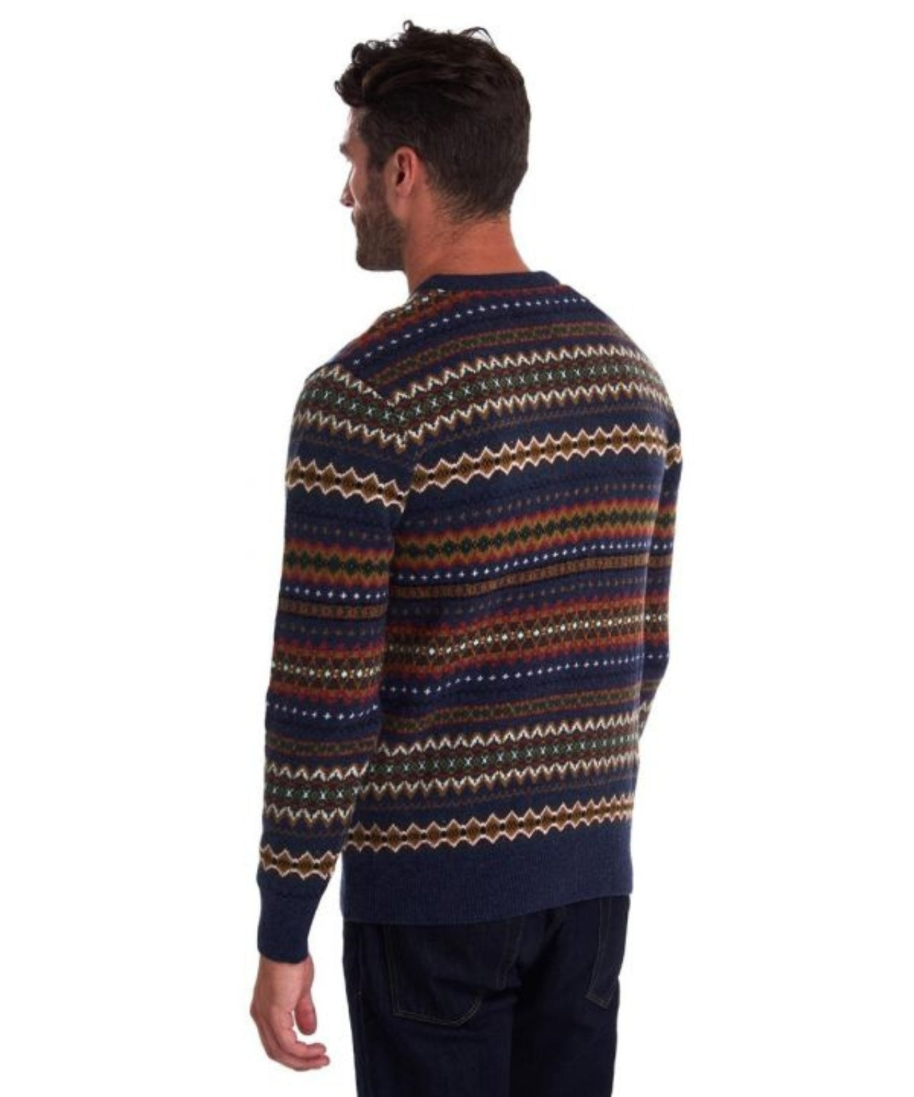 Barbour Fairisle Crew Neck Pullover | Navy Blue