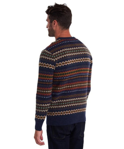Barbour Fairisle Crew Neck Pullover | Navy Blue