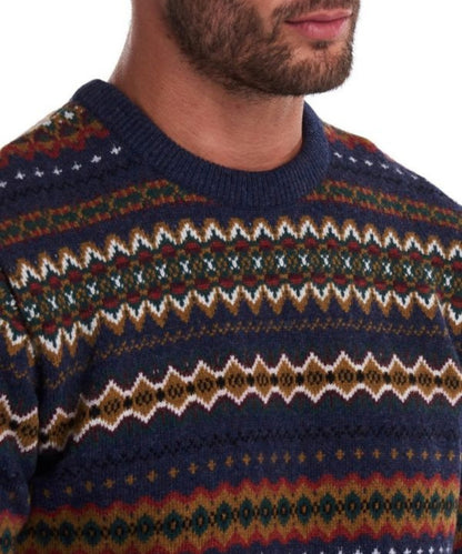 Barbour Fairisle Crew Neck Pullover | Navy Blue