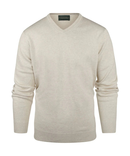 Baumwollpullover mit V-Ausschnitt | Braun