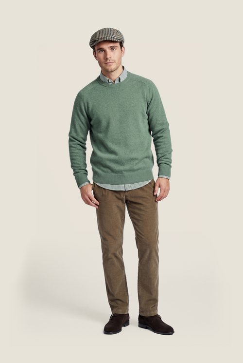 Pullover Lamswol ronde hals | Groen