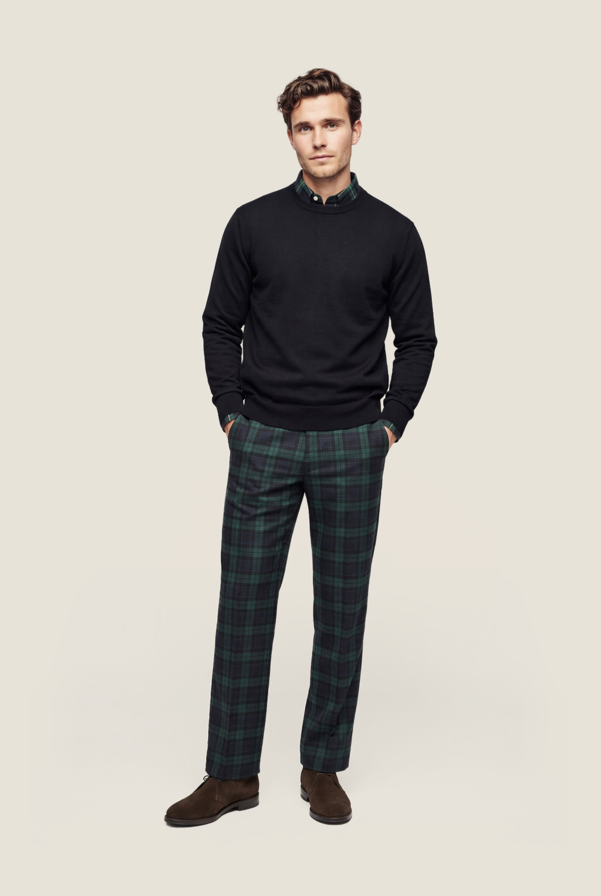 Merino Ronde Hals Pullover | Navy