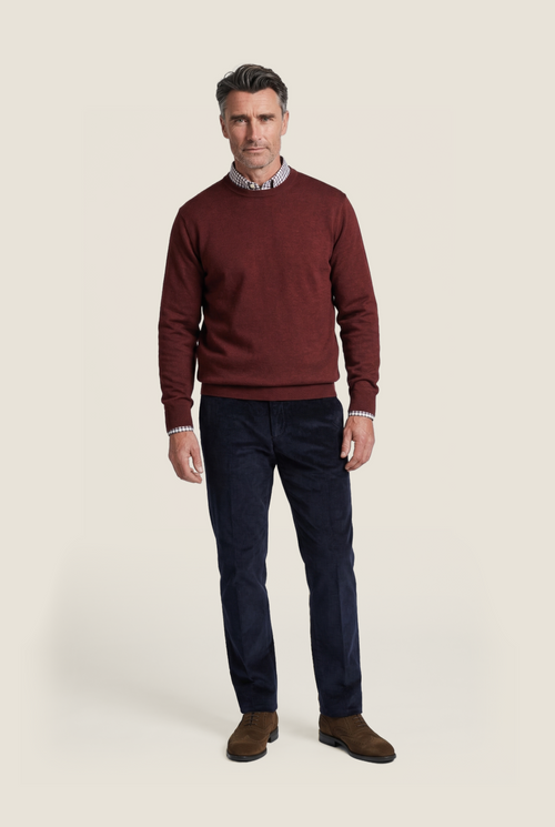 Pullover Merino wol ronde hals | Bordeaux