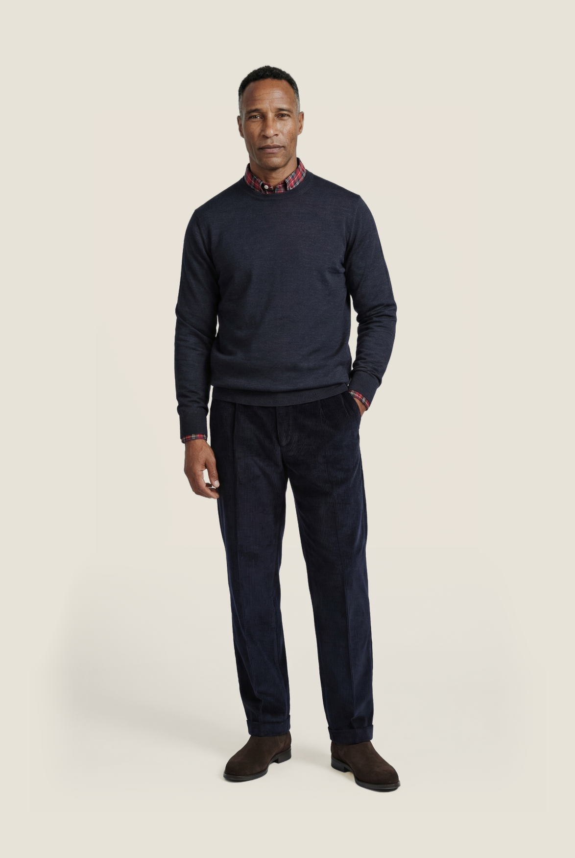 Merinowollpullover mit Rundhalsausschnitt | Blaugrau