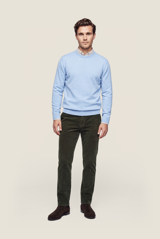 Merino O-Hals | Licht Blauw
