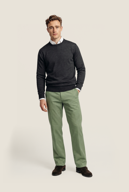 Pullover Merino wol ronde hals | Charcoal