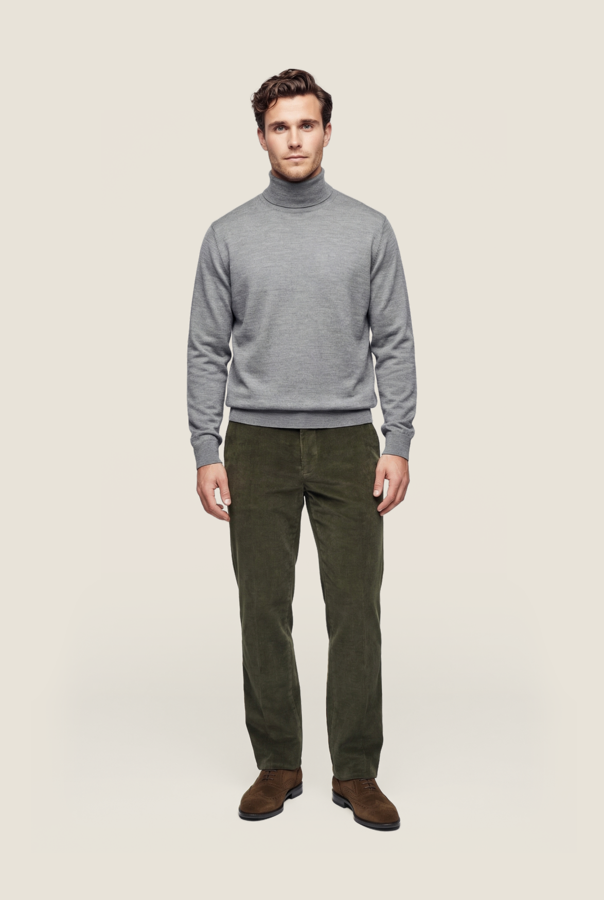 Merino wool turtleneck sweater | Grey