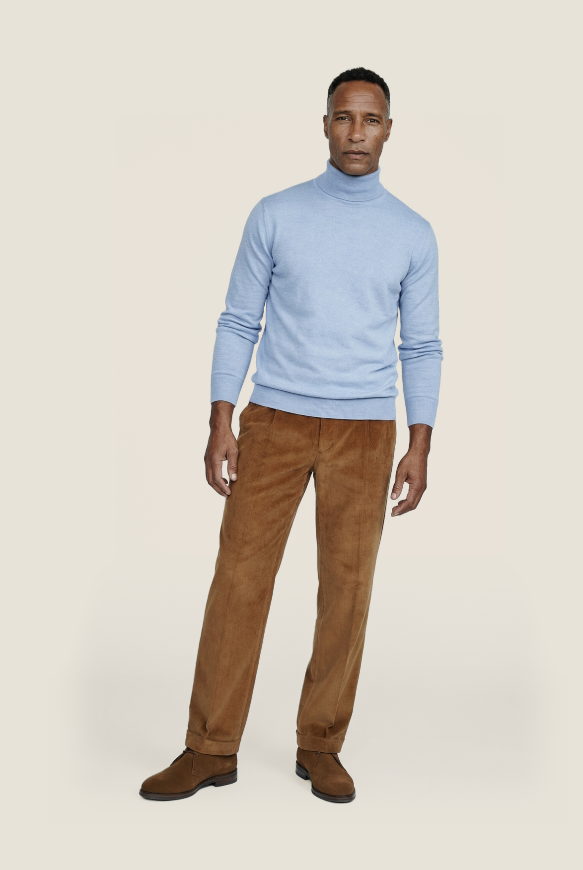 Rollkragenpullover aus Merinowolle | Hellblau