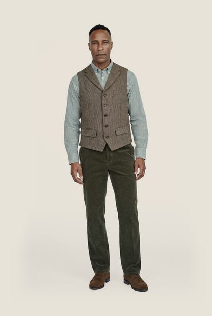 Harris Tweed Gilet | Brown