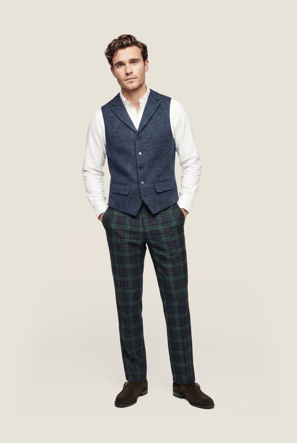 Harris Tweed Weste | Blau